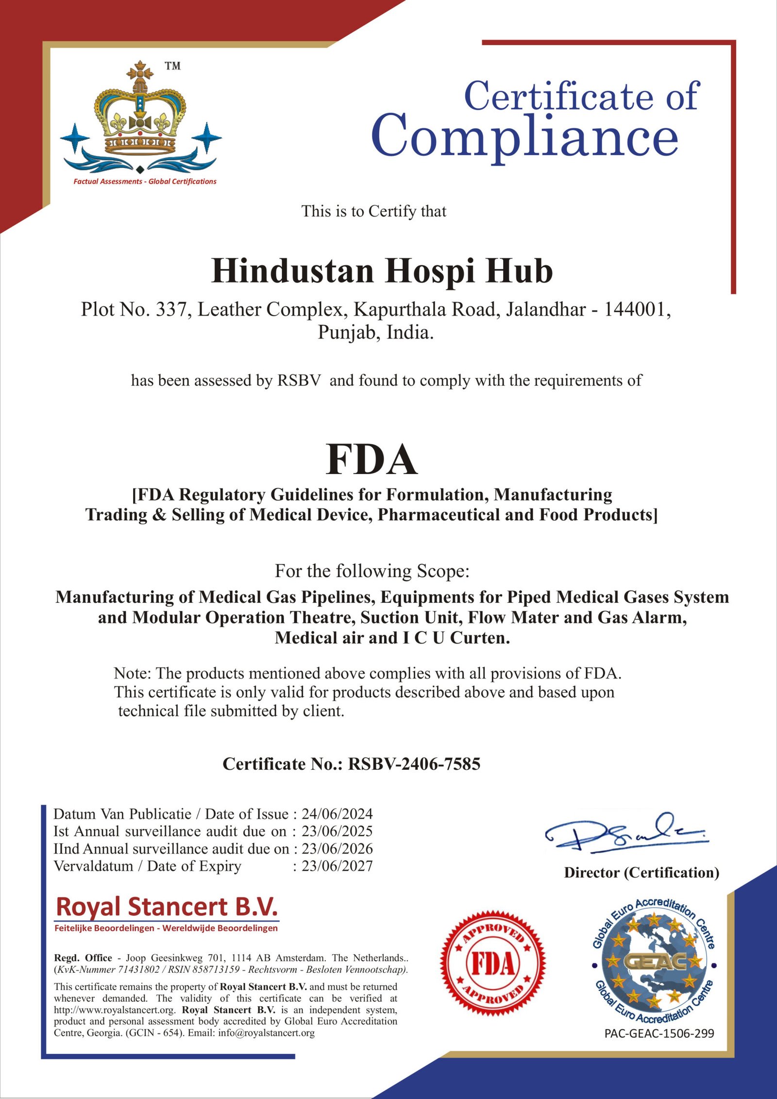 Hindustan Hospi Hub - FDA